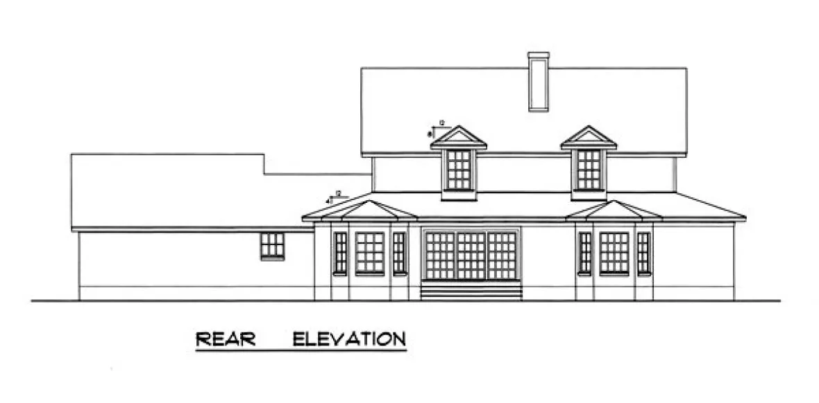 Rear Elevation for House Plan #447892