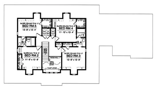 Second Floor Plan for House Plan #447892
