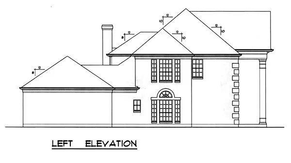 Left Elevation for House Plan #440413