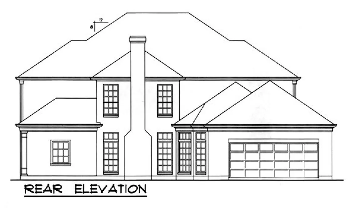 Rear Elevation for House Plan #440413