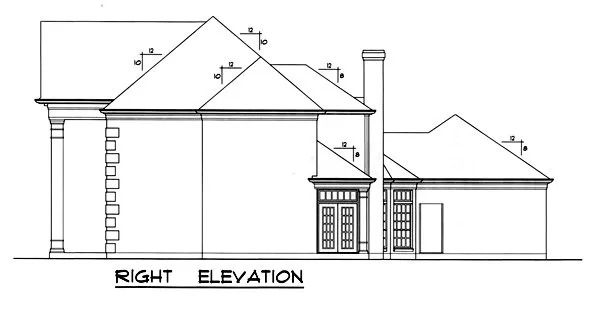 Right Elevation for House Plan #440413