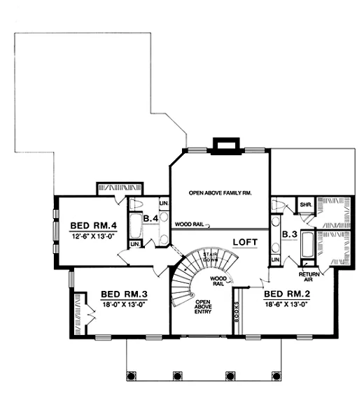 Second Floor Plan for House Plan #440413