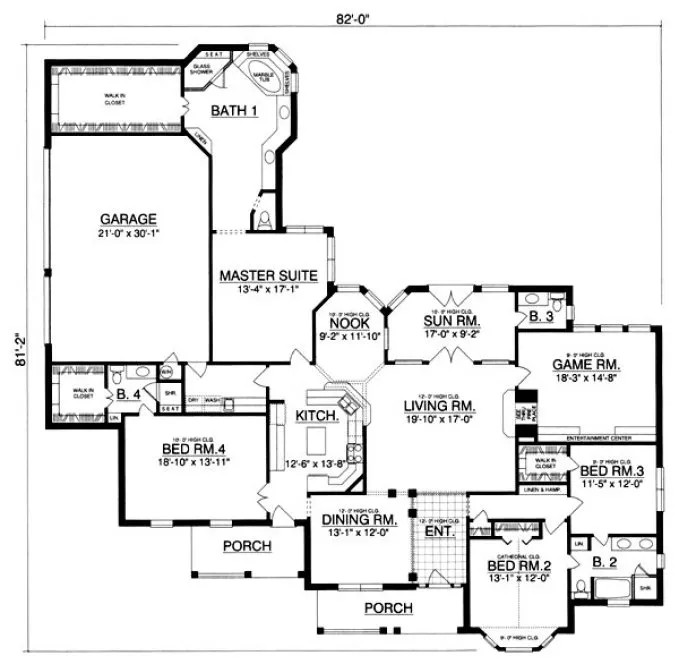 Main Floor Plan for House Plan #444033