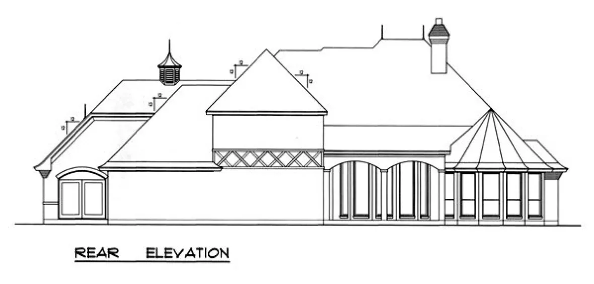 Rear Elevation for House Plan #449363