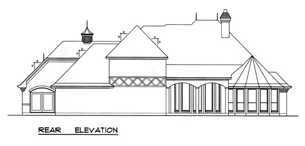 Rear Elevation for House Plan #449363