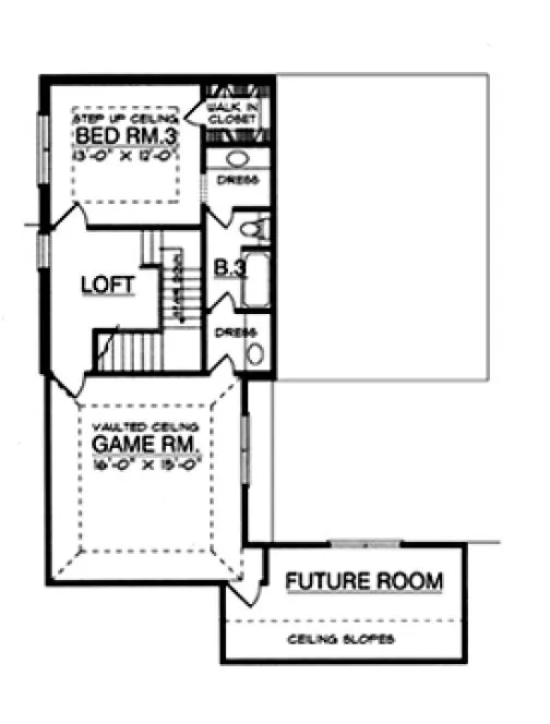 Second Floor Plan for House Plan #449363