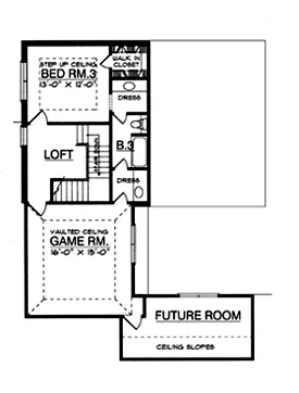 Second Floor Plan for House Plan #449363