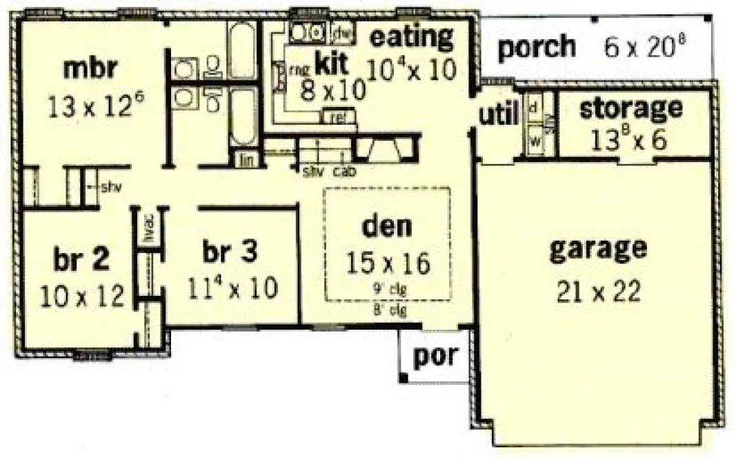 Main Floor Plan for House Plan #405011