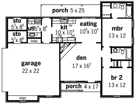 Main Floor Plan for House Plan #409011