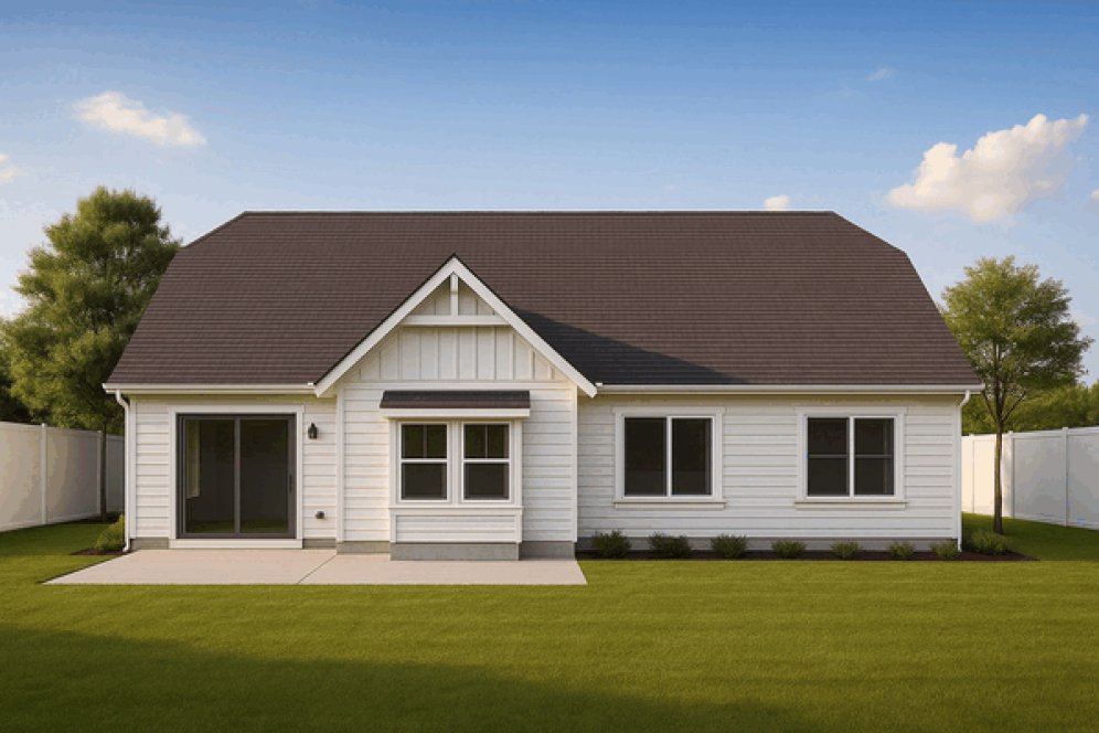 Rear Elevation for House Plan #807461