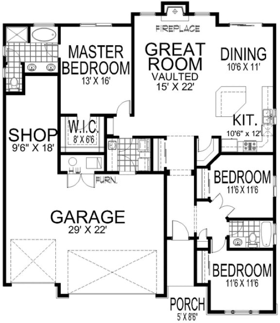 Main Floor Plan for House Plan #807461