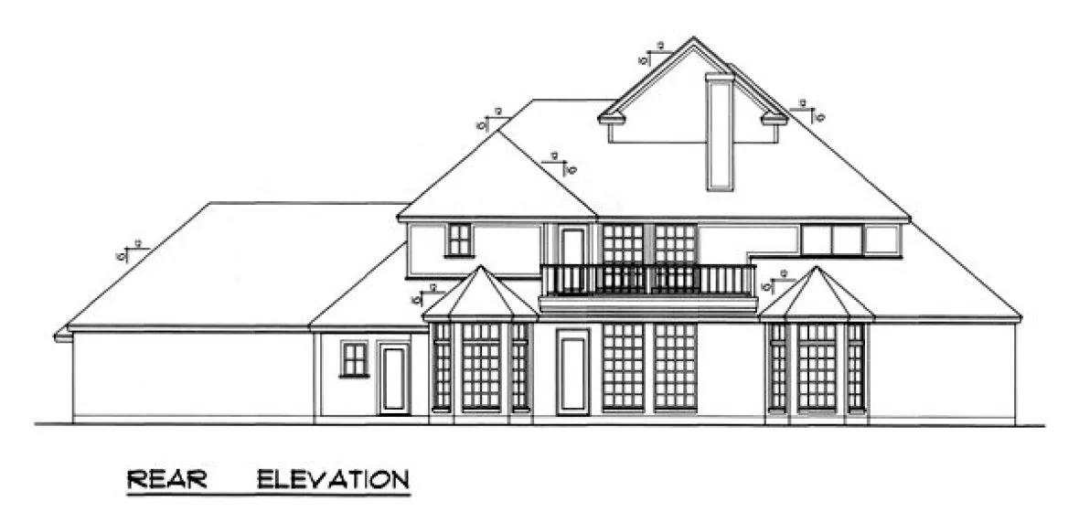 Rear Elevation for House Plan #447963
