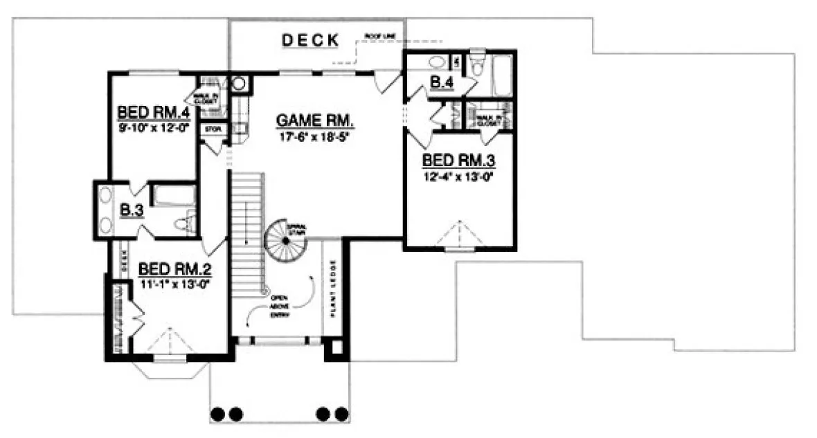 Second Floor Plan for House Plan #447963