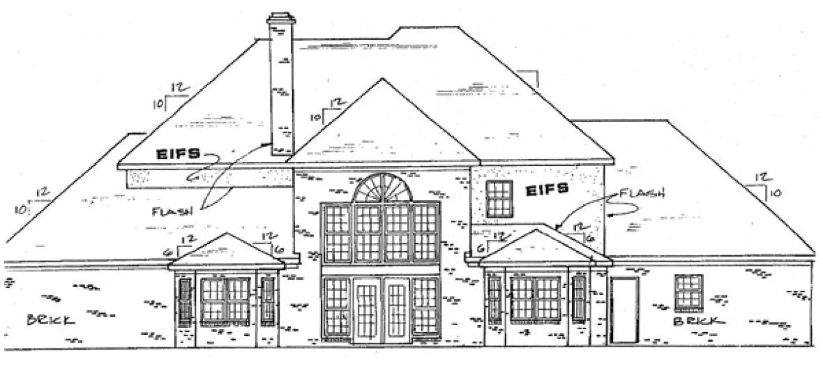 Rear Elevation for House Plan #407201
