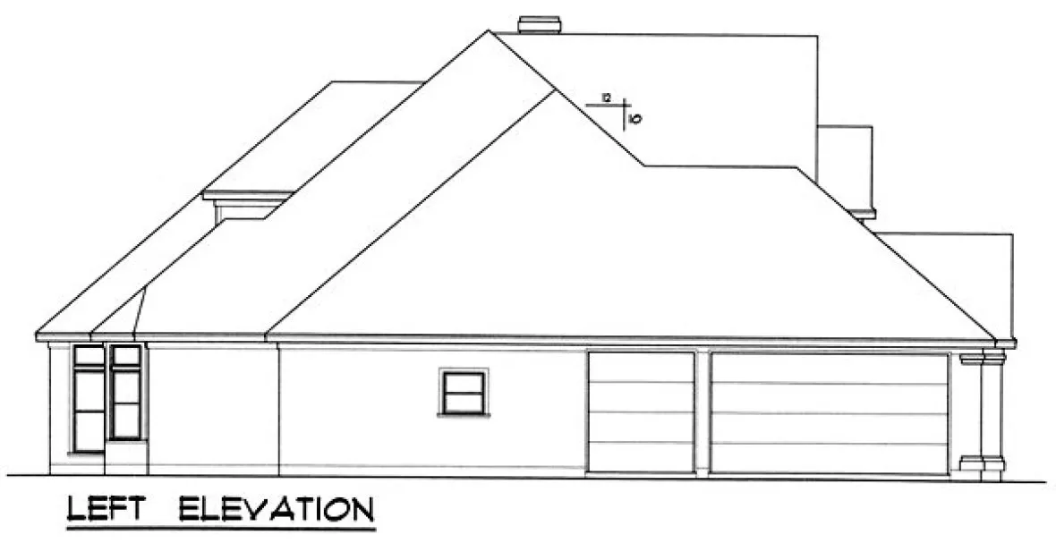 Left Elevation for House Plan #446383
