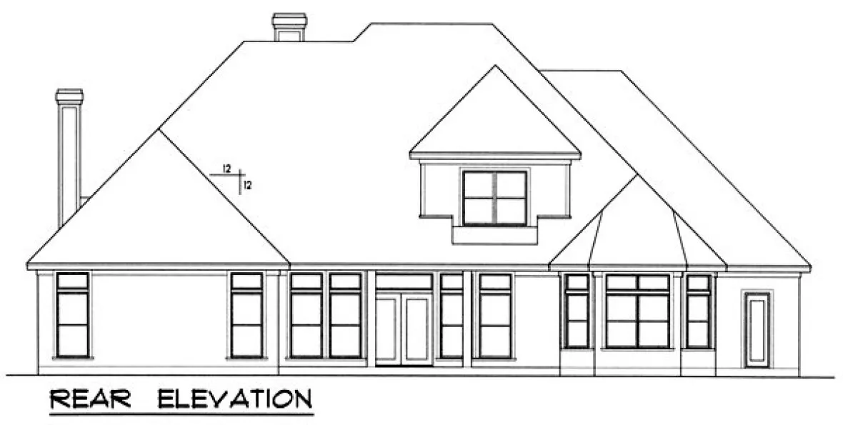 Rear Elevation for House Plan #446383
