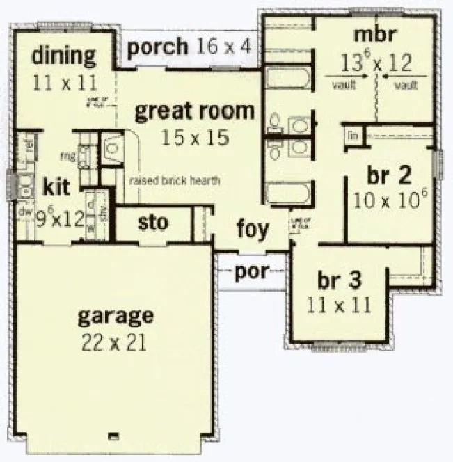 Main Floor Plan for House Plan #408201