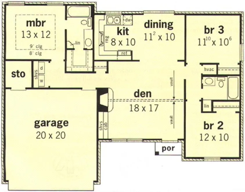 Main Floor Plan for House Plan #401211