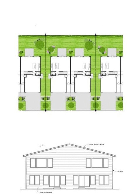 Rear Elevation for House Plan #350213