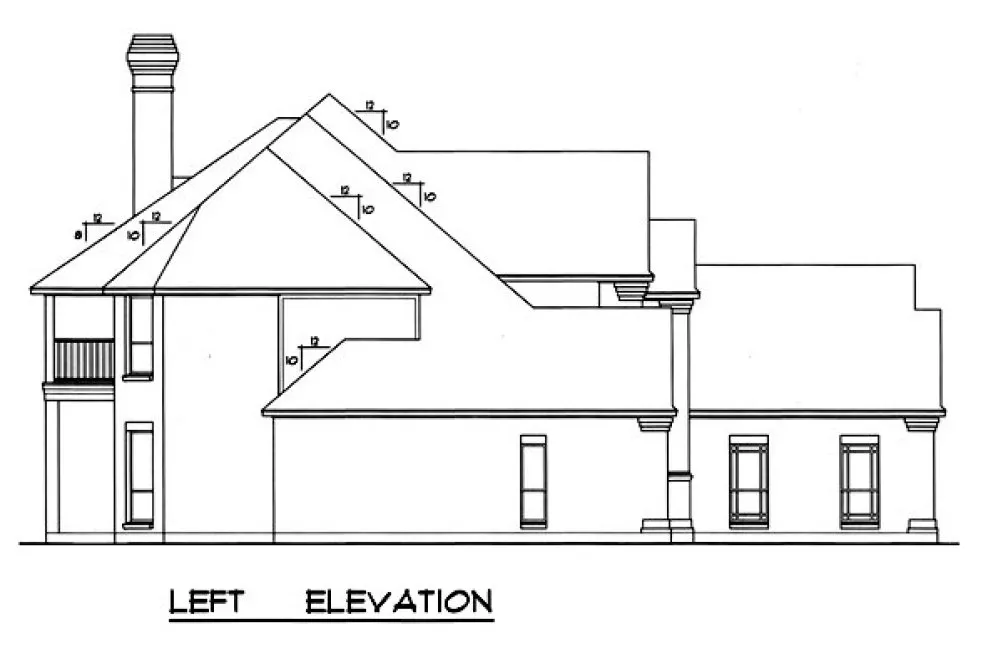Left Elevation for House Plan #442493