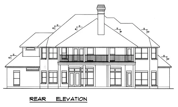 Rear Elevation for House Plan #442493