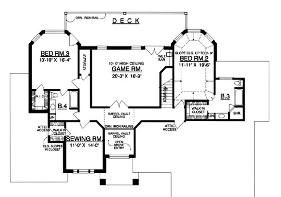 Second Floor Plan for House Plan #442493
