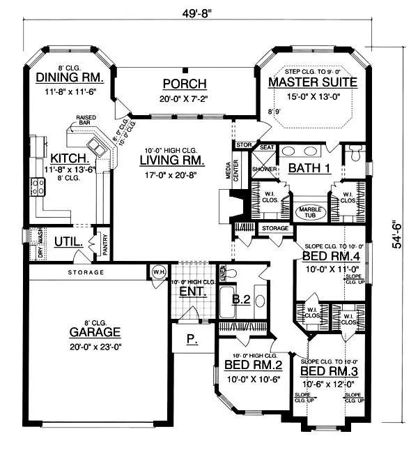Main Floor Plan for House Plan #444091