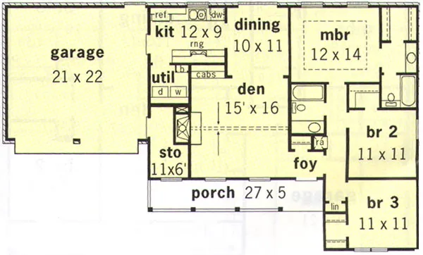 Main Floor Plan for House Plan #405121