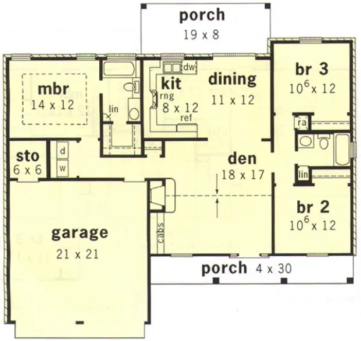 Main Floor Plan for House Plan #406121