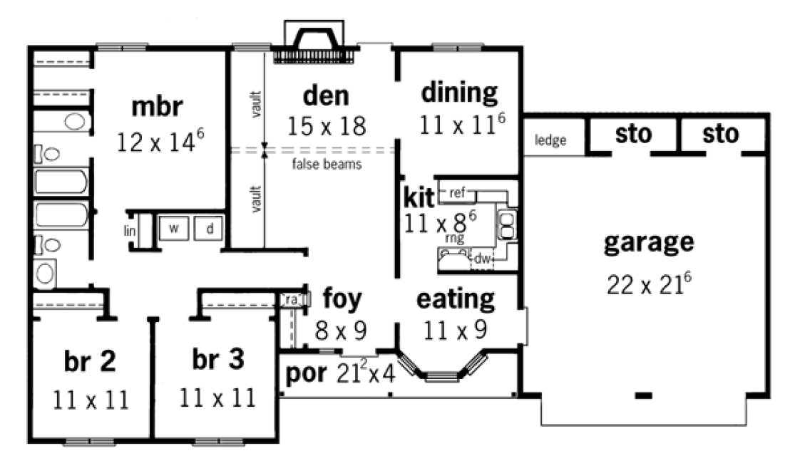 Main Floor Plan for House Plan #402031