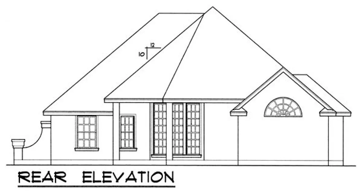 Rear Elevation for House Plan #448091