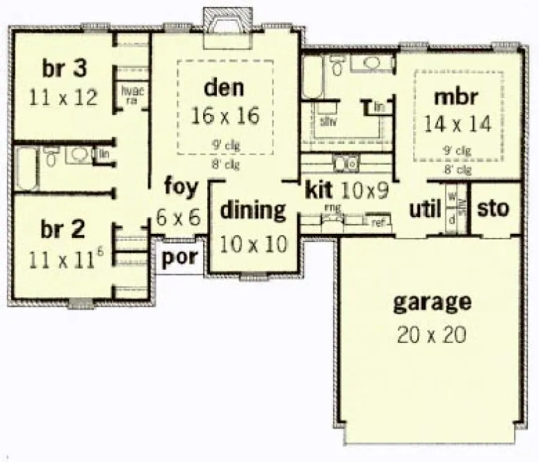 Main Floor Plan for House Plan #407031