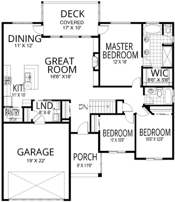 Main Floor Plan for House Plan #806461