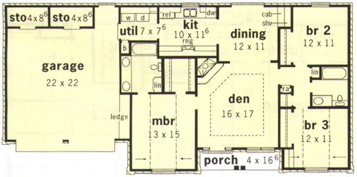 Main Floor Plan for House Plan #401131