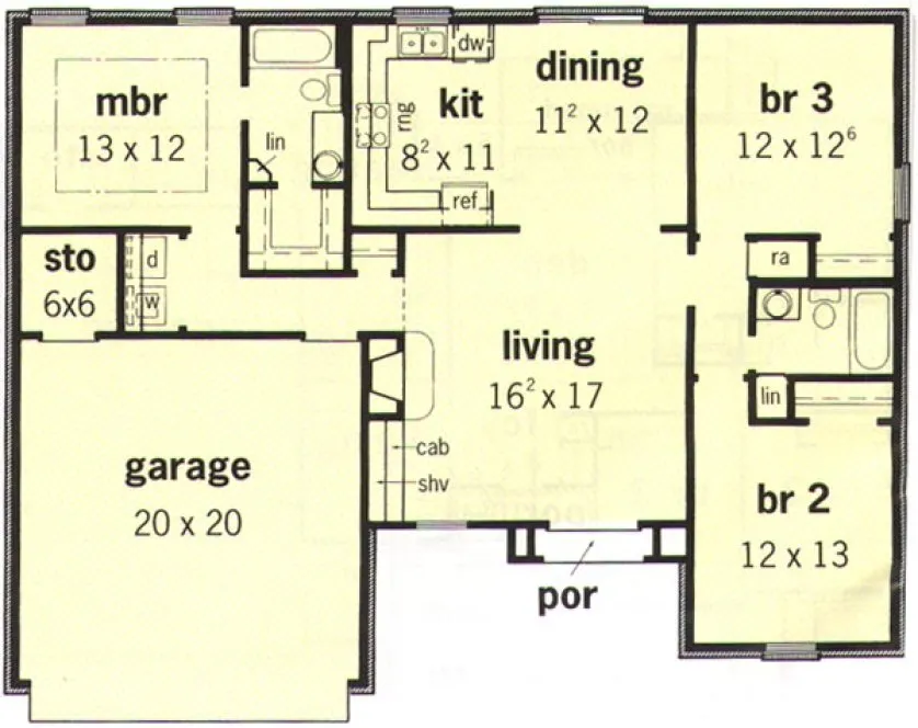 Main Floor Plan for House Plan #402131