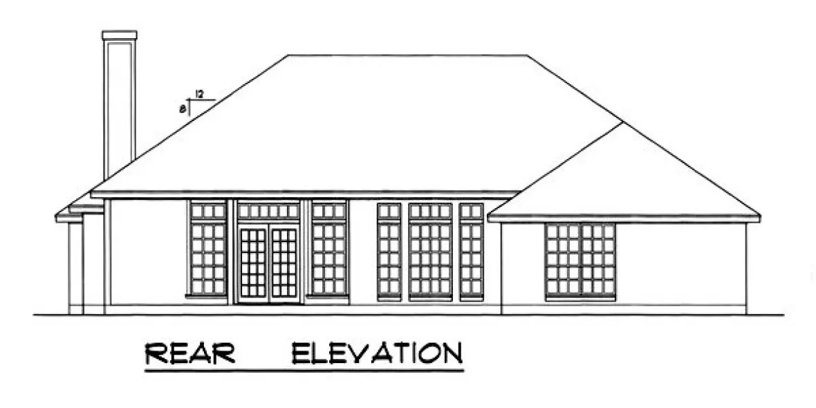 Rear Elevation for House Plan #443191