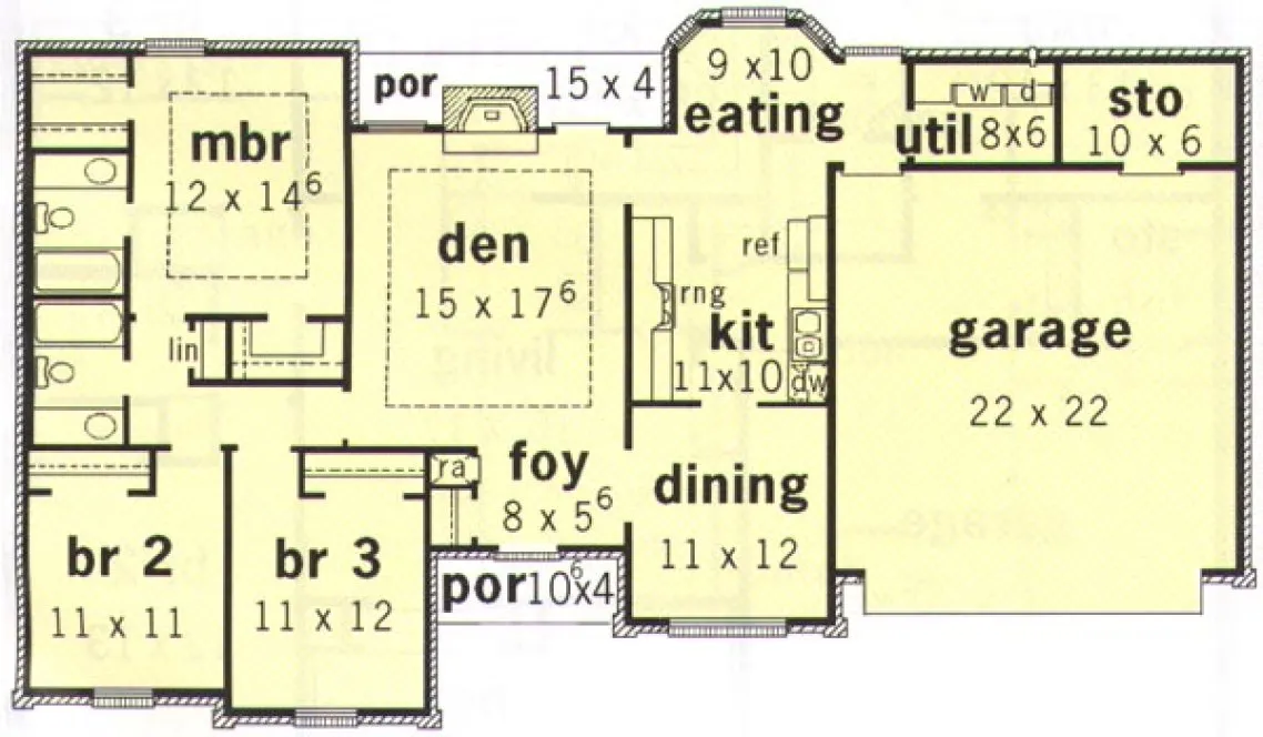 Main Floor Plan for House Plan #405041