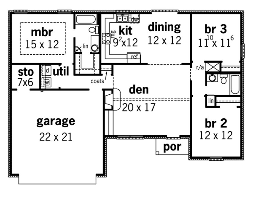 Main Floor Plan for House Plan #402541