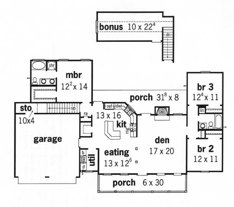 Main Floor Plan for House Plan #406041