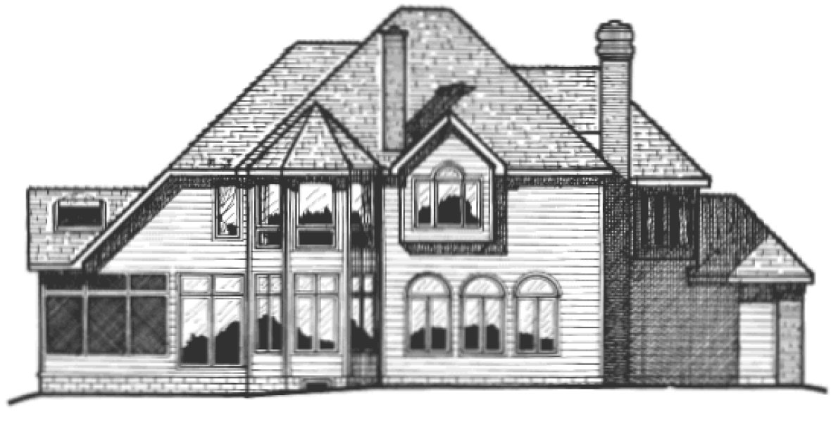Rear Elevation for House Plan #152332