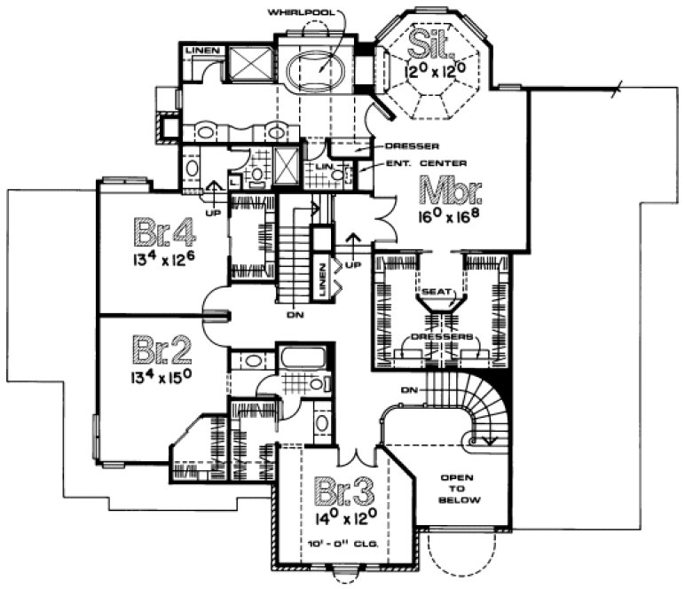 Second Floor Plan for House Plan #152332