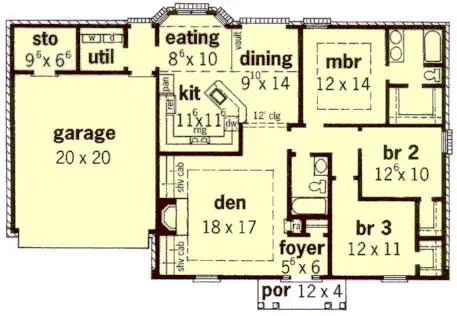 Main Floor Plan for House Plan #407051