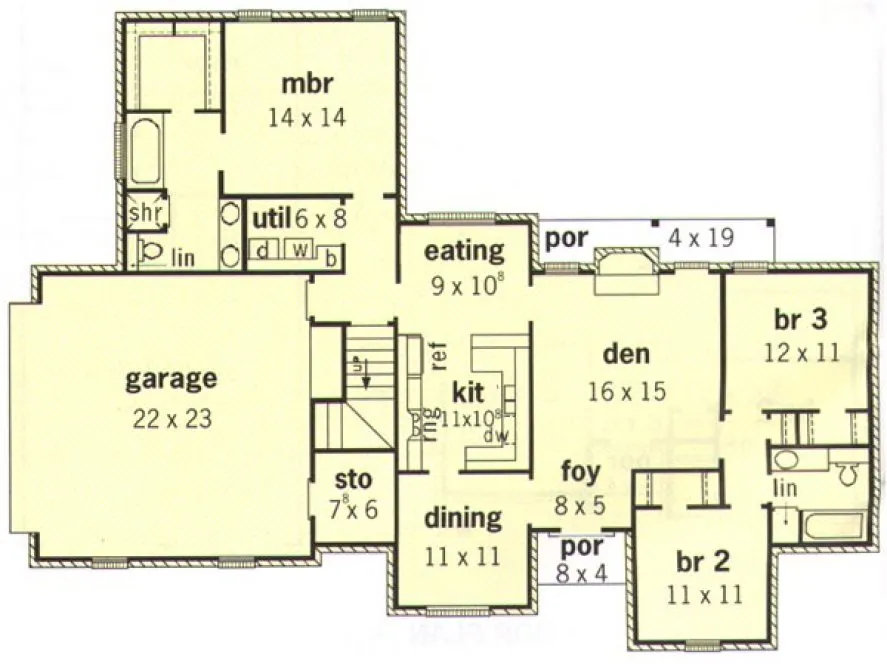 Main Floor Plan for House Plan #408051