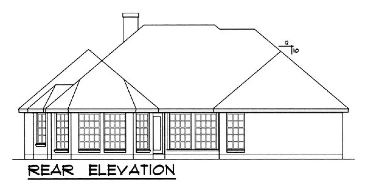 Rear Elevation for House Plan #445291
