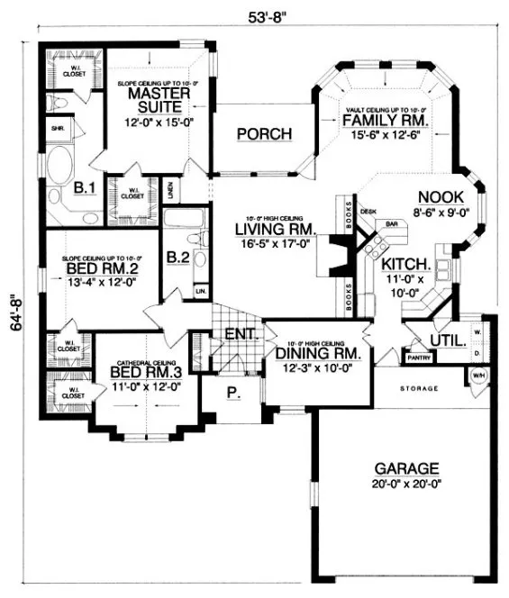 Main Floor Plan for House Plan #445291