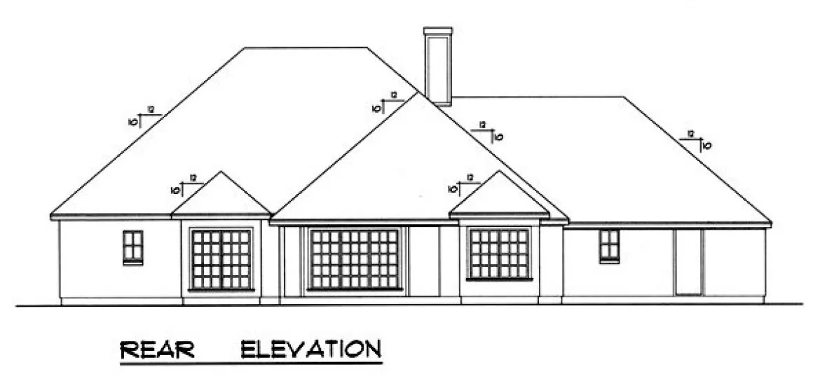 Rear Elevation for House Plan #444491