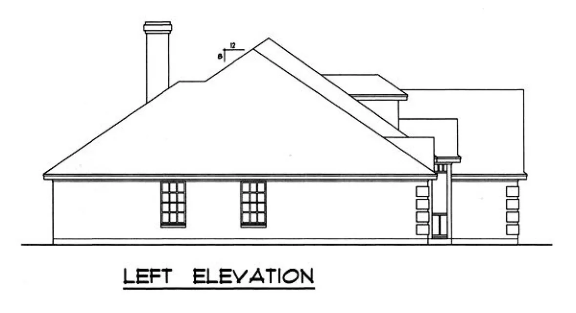 Left Elevation for House Plan #440591