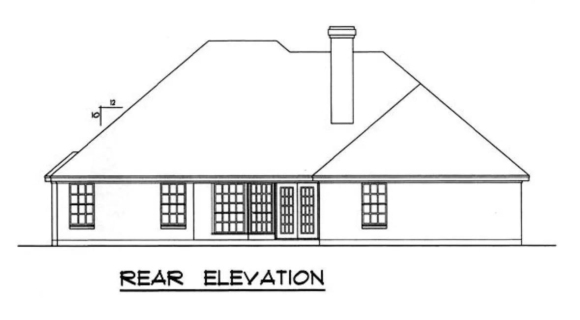 Rear Elevation for House Plan #440591