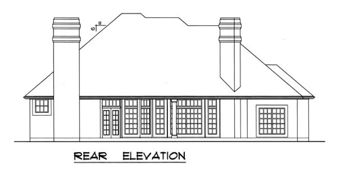 Rear Elevation for House Plan #448991