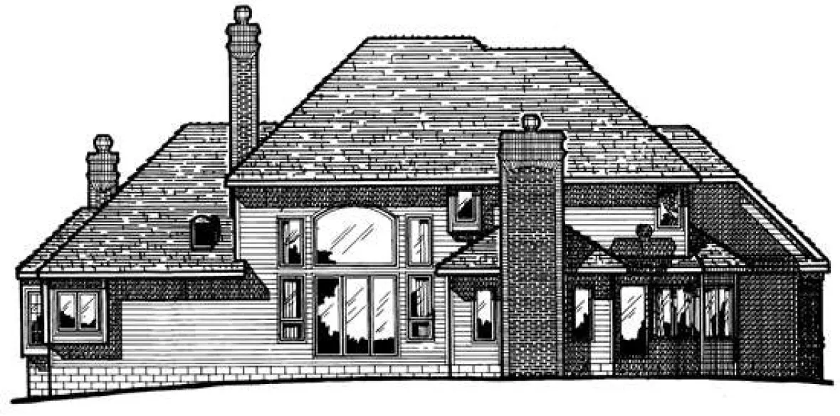 Rear Elevation for House Plan #151142